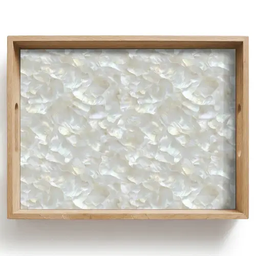 Parelmoerglans - Wit - Schelp Dienblad Rechthoek middel 911 -z3d_shopping