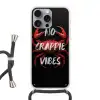 Krab - Rood - Tekst - Zwart Hoesje iPhone 16 Pro Max met koord klein -3d
