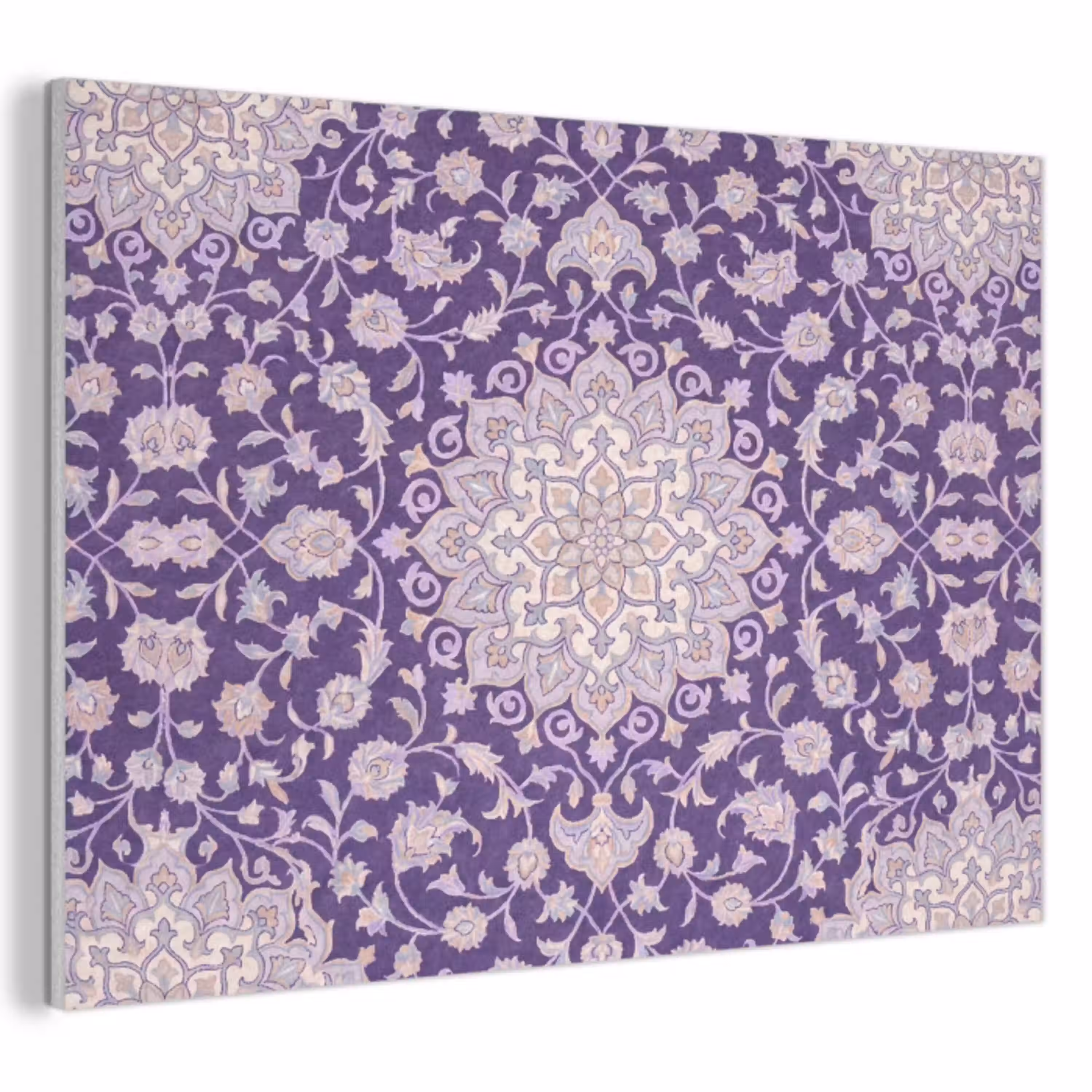 Patroon - Medallion - Oosters - Paars - Decoratie PET vilt klein -3d