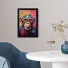 Graffiti - Chimpansee - Aap - Bril - Kleurrijk fotolijst zwart zonder passe partout klein -sfeer4