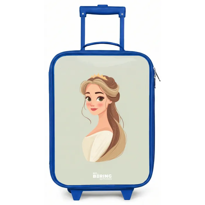 Prinses met een tiara - Groen Kinderkoffer - Blauw klein -zz3dotto