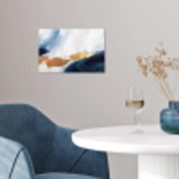 Abstract - Acryl - Blauw - Goud - Elegant poster papier klein -sfeer3