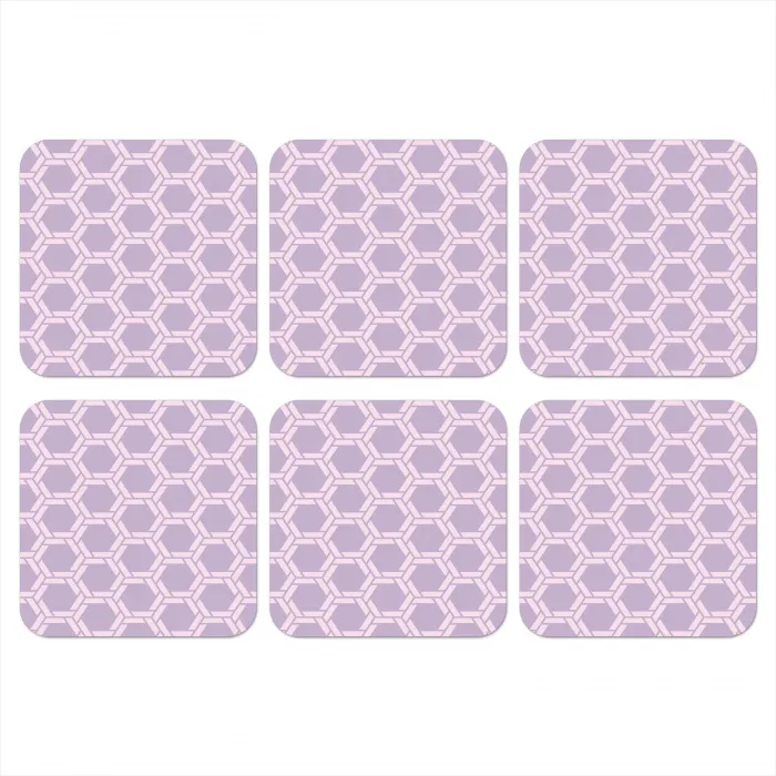 Patroon - Roze - Paars onderzetter kurk middel 366 -3d