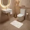 Lichtbeige - Goudbruine Nerven - Marmer WCmat klein 1009 -sfeer3