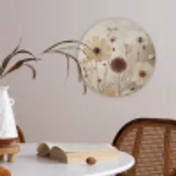 Wilde bloemen - Botanisch - Vintage - Natuur - Rustiek Akoestische PET Vilt - Rond klein -sfeer3