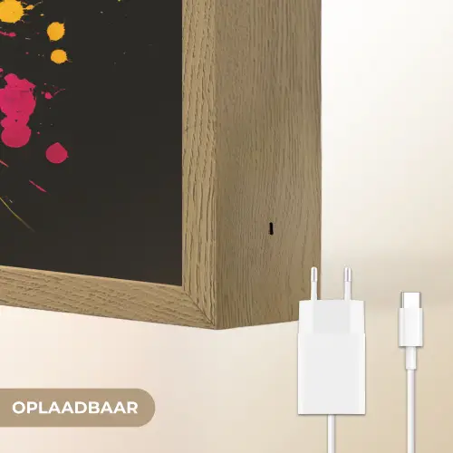 Peper - Graffiti - Verf - Abstract - Modern - Kleurrijk Light Box met batterij (Wandlamp) middel -USP_websiteoplaadbaarNL