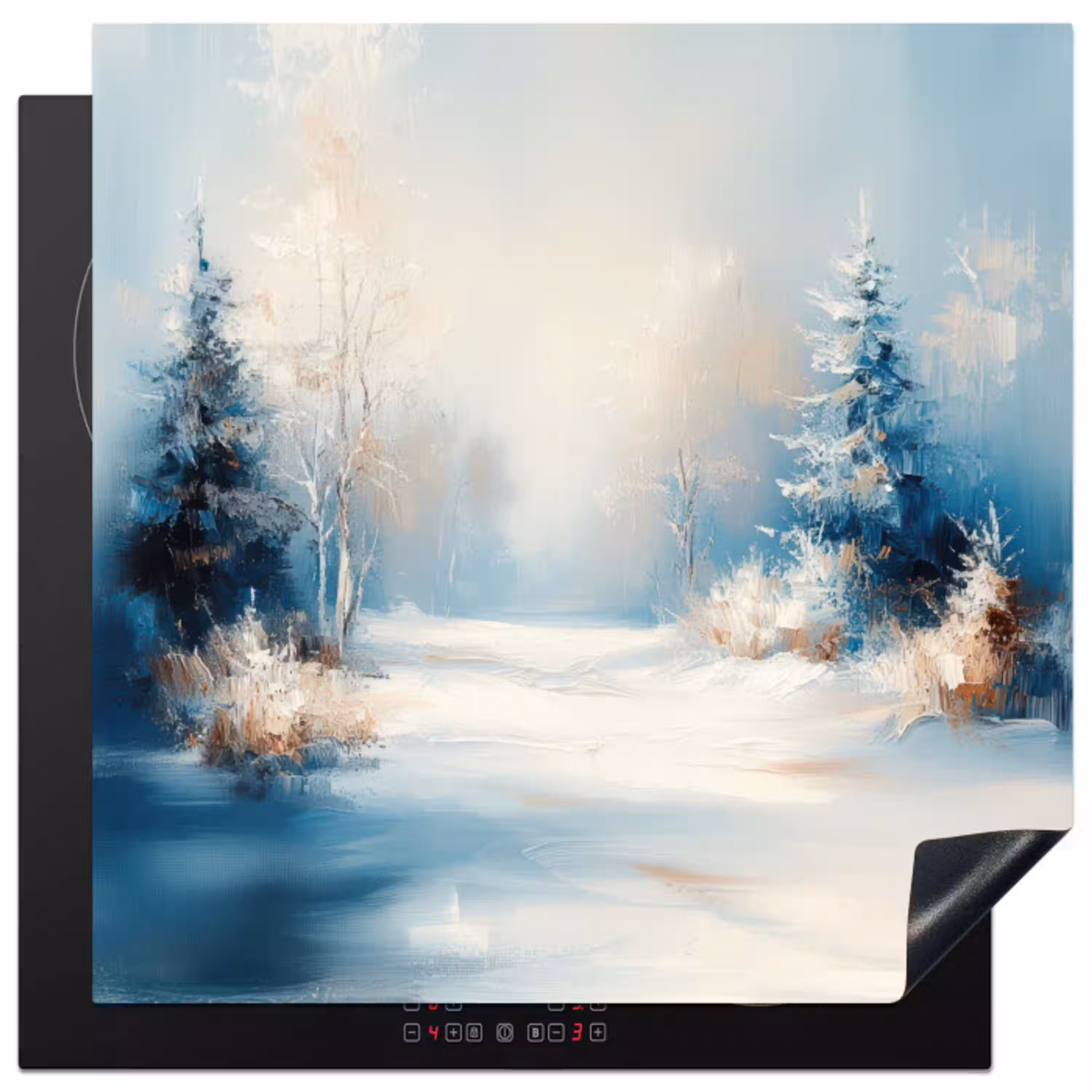 Wald – Winter – Natur – Abstrakt – Schnee Inductie beschermer vinyl 3mm middel -3d