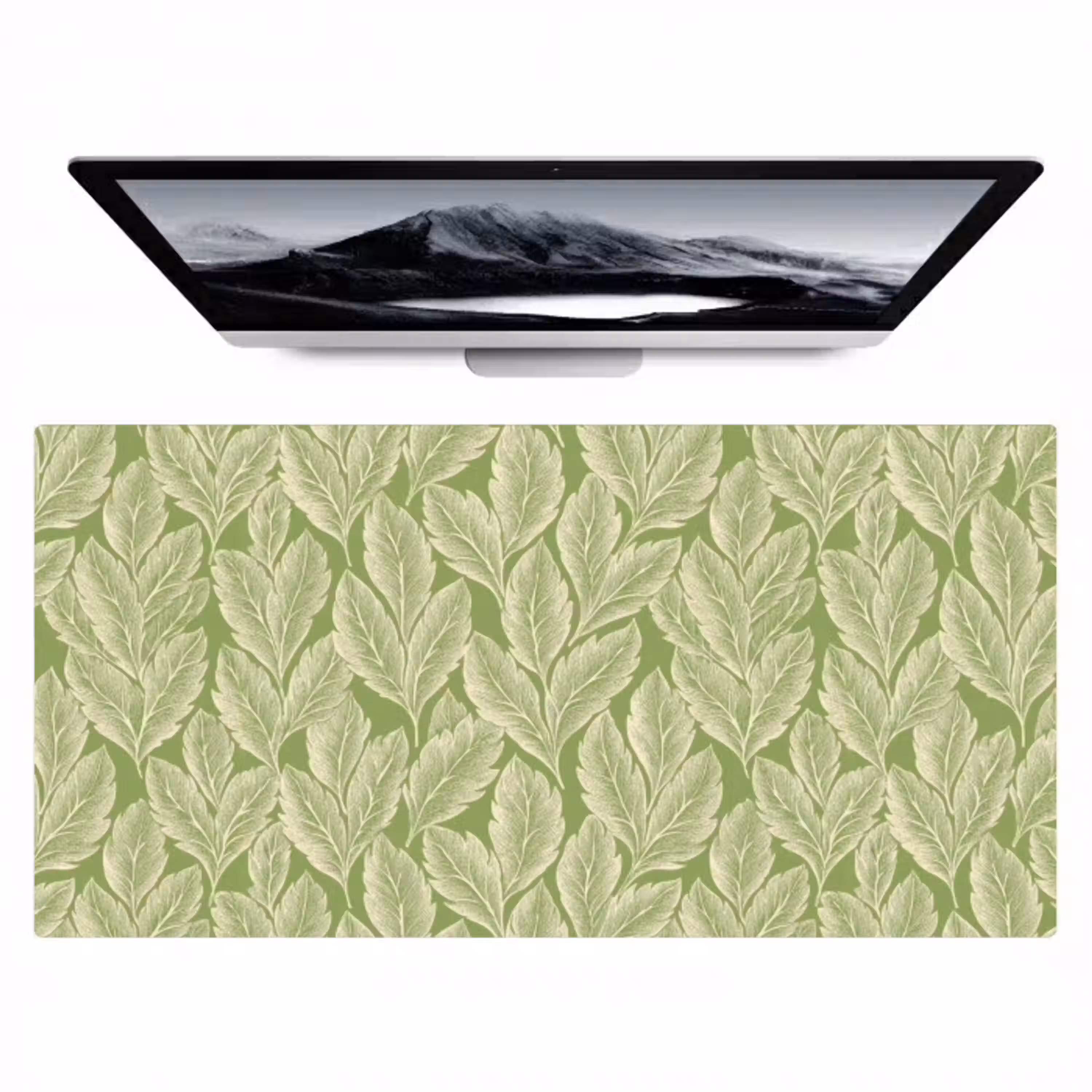 Groen - Botanisch - Bladeren - Vintage - Patroon Muismat XXL klein 681 -zzz3d