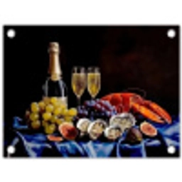 Champagne - Luxe - Oesters tuinposter los doek klein -3d