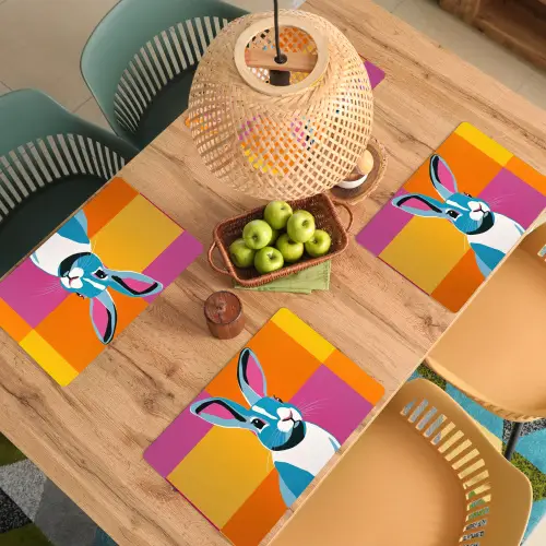 Haas - Kleurvakken - Oren - Roze Placemat vinyl groot -zzsfeer5_Kitchenyeah-website