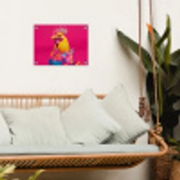 Haan - Kleurrijk - Kimono - Roze tuinposter los doek klein -sfeer7