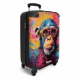 Chimpansee met bril in graffiti stijl NBS - Handbagage koffer - Unisex middel -productfoto_3d