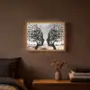 Bomen - Gezicht - Bladeren - Moderne kunst Light Box met batterij (Wandlamp) middel -sfeer4