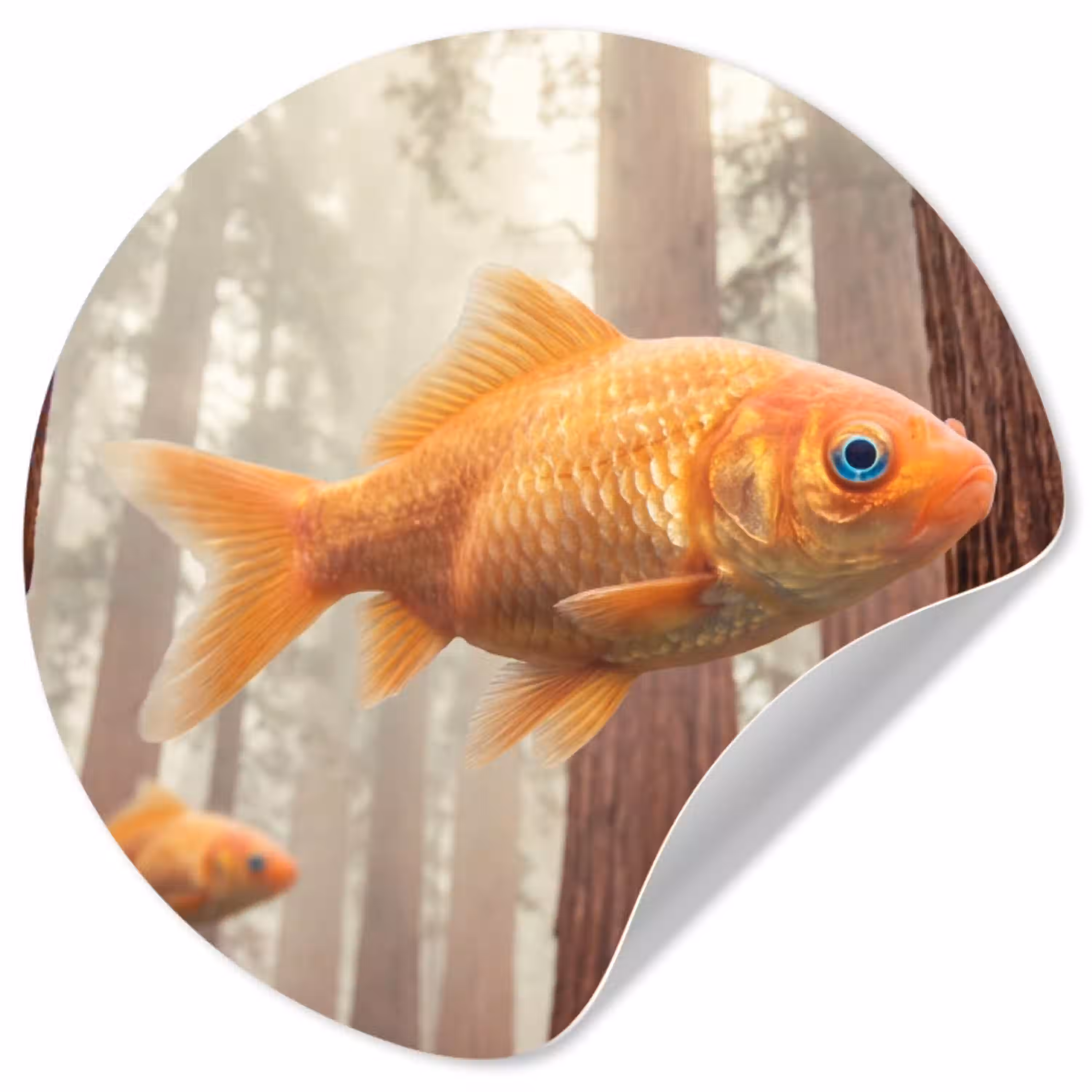 Vis - Bos - Fantasie Wandcirkel behangsticker klein -3d
