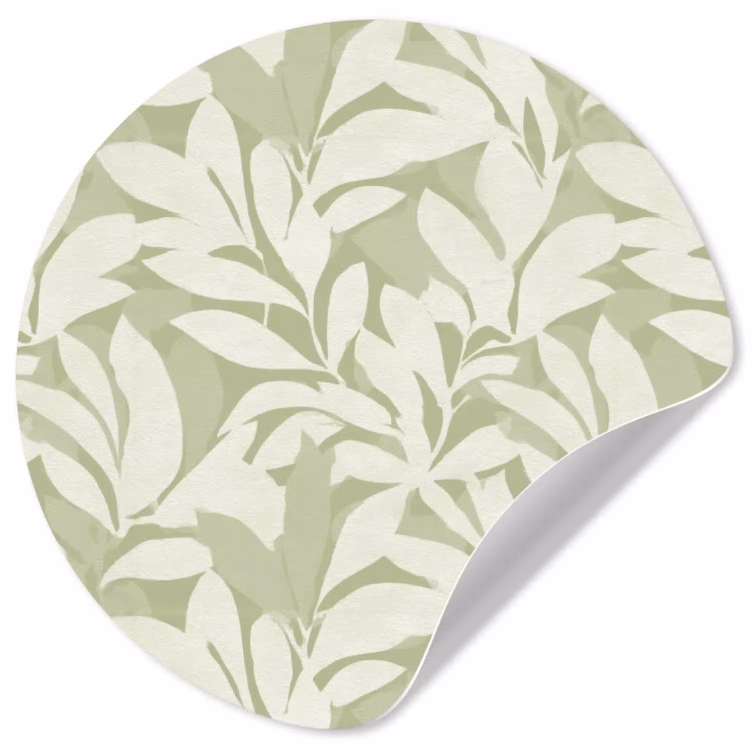 Saliegroen - Botanisch - Minimalistisch - Patroon Wandcirkel behangsticker klein 186 -3d
