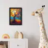 Boom - Zon - Verflook - Kleuren - Abstract fotolijst zwart zonder passe partout klein -usfeer4_kinderkamer