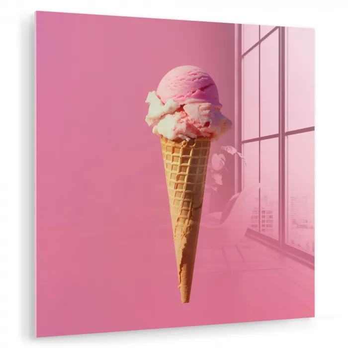 Hoorntje - Schepijs - Roze plexiglas 5mm klein -zzzproduct_nieuw