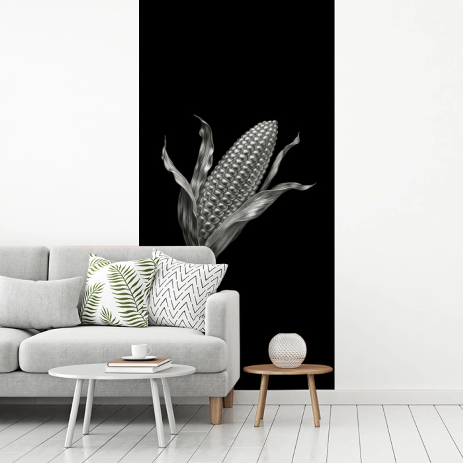 Maïskolf - Glanzend metaal - Elegant fotobehang vinyl groot -woonkamer
