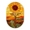 Zonnebloem - Mozaïek - Zonsondergang - Geel Wandcirkel Ovaal Forex klein -3d
