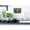 Vrouw - Bloemen - Vlinders - Natuur - Vintage Muursticker klein -keuken