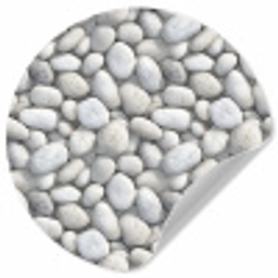 Steentjes - Grijs - Ovaal Wandcirkel behangsticker klein 186 -3d