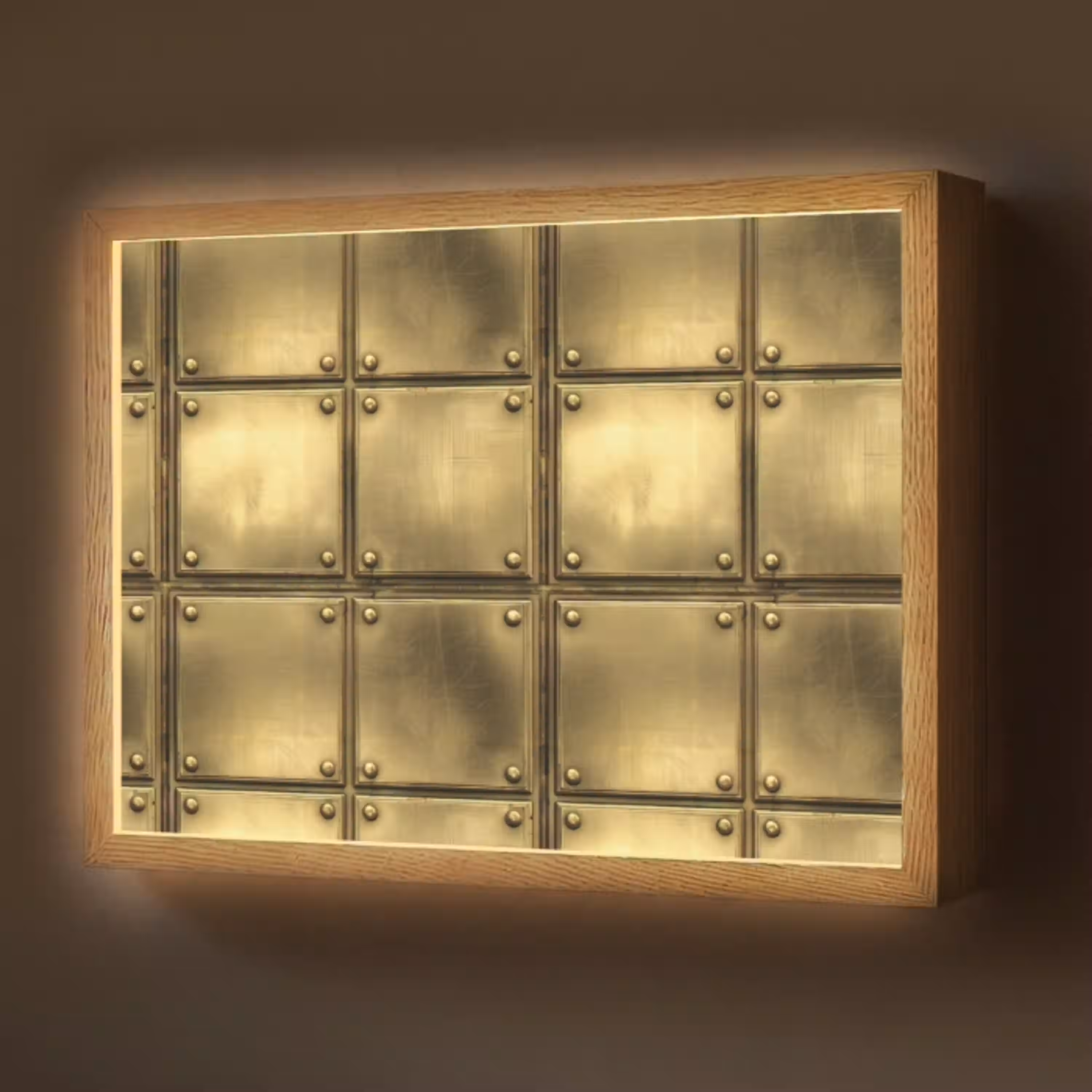 Platen - Industrieel - Stoer - Goud Light Box met batterij (Wandlamp) middel 907 -z3d_website