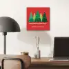 Minimalistisch - Kerstbomen - Rood - Sneeuw aluminium wit klein -sfeer5