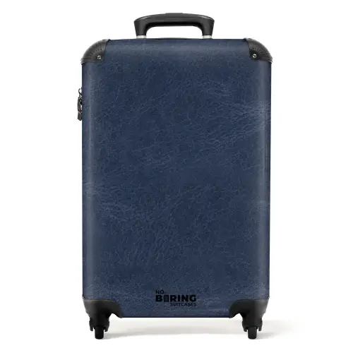 Lederen look donker blauw NBS - Handbagage koffer - Volwassenen Unisex middel -productfoto_recht