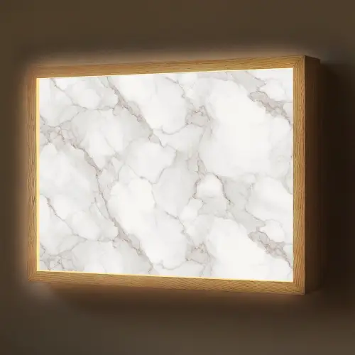 Wit - Marmer - Bruin Light Box met batterij (Wandlamp) middel 907 -z3d_website