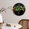 Chilipepers - Basilicum - Blaadjes - Rood Wandcirkel kunststof plaat 5mm dik klein -sfeer4