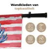 Koraal - Verfstructuur - Rood - Blauw Wandkleed katoen klein -sfeer2