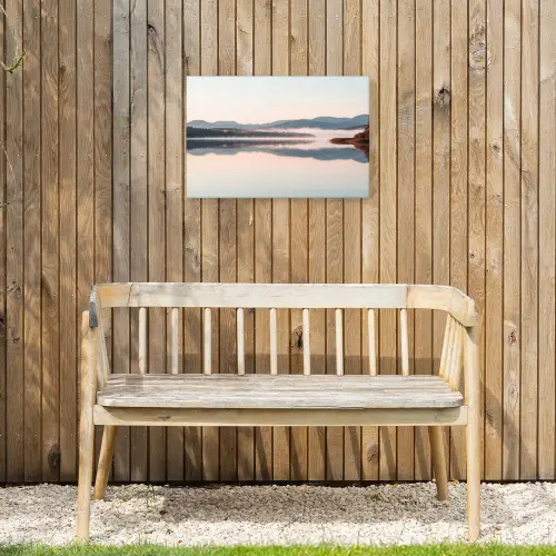 Water - Bomen - Mistlaag Tuinposter op houten frame 2 cm dik klein -sfeer4