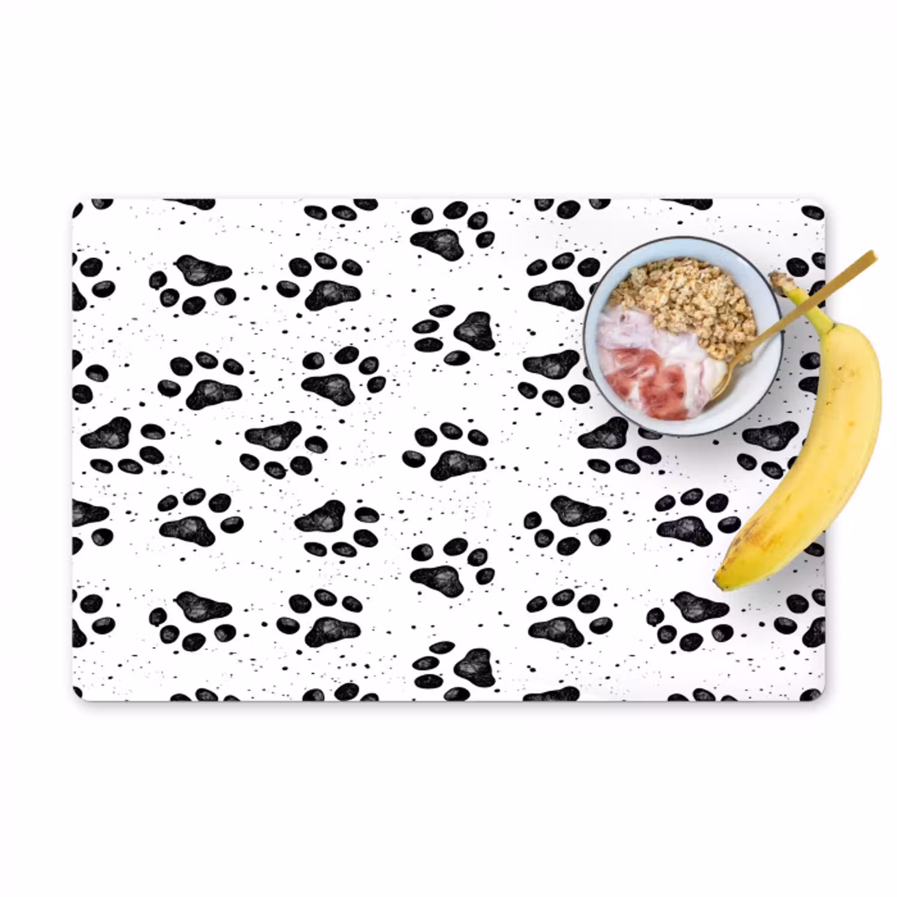 Paw - Pattern -Black Placemat vinyl groot 368 -zzzproduct_Kitchenyeah-website