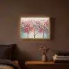 Kunst - Bomen - Natuur - Acryl Light Box met batterij (Wandlamp) middel -sfeer4