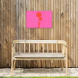 Palmbomen - Modern - Roze Tuinposter op houten frame 2 cm dik klein -sfeer4
