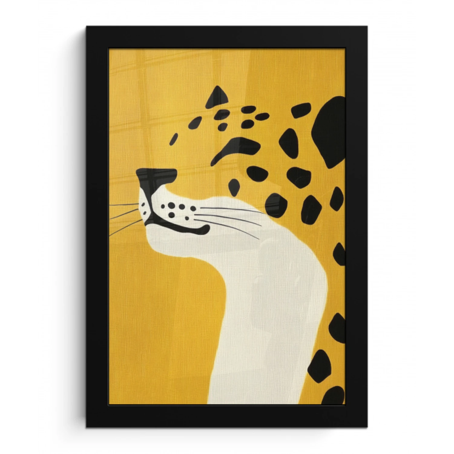 Cheetah - Illustratie - Geel fotolijst zwart zonder passe partout klein -3d