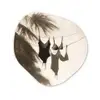 Badkleding - Palmbomen - Schaduw - Tropisch Wandcirkel Organisch Aluminium middel -3d