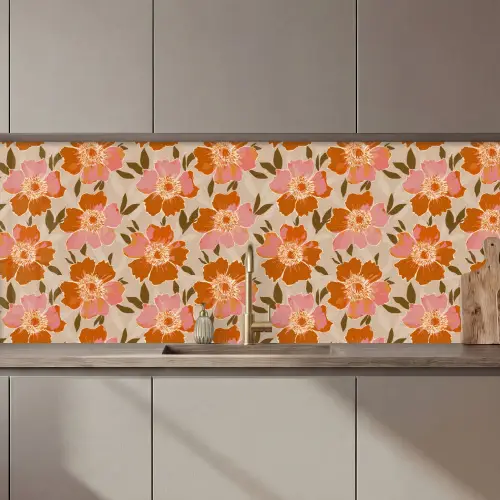 Bloemen - Motief - Retro keuken achterwand 2 middel 871 zz_3dshopping