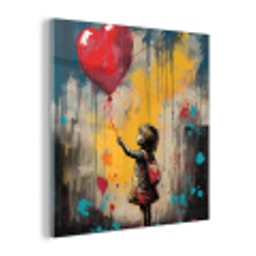 Meisje - Ballon - Hart - Graffiti plexiglas 5mm klein -z3d