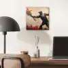 Street art - Man - Bloemen - Rood - Graffiti - Banksy aluminium wit klein -sfeer5