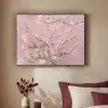 Amandelbloesem - Kunst - Van Gogh - Roze Textielframe zwart klein -sfeer1