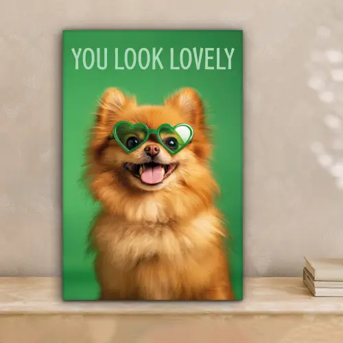 Hond - Zonnebril - Valentijn - Love canvas 2cm klein -sfeer1