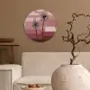 Illustratie - Bloemen - Vlakken - Abstract Wandcirkel kunststof plaat 5mm dik klein -sfeer1