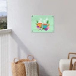 Thee - Illustratie - Kopjes - Bloemen tuinposter los doek klein -sfeer8