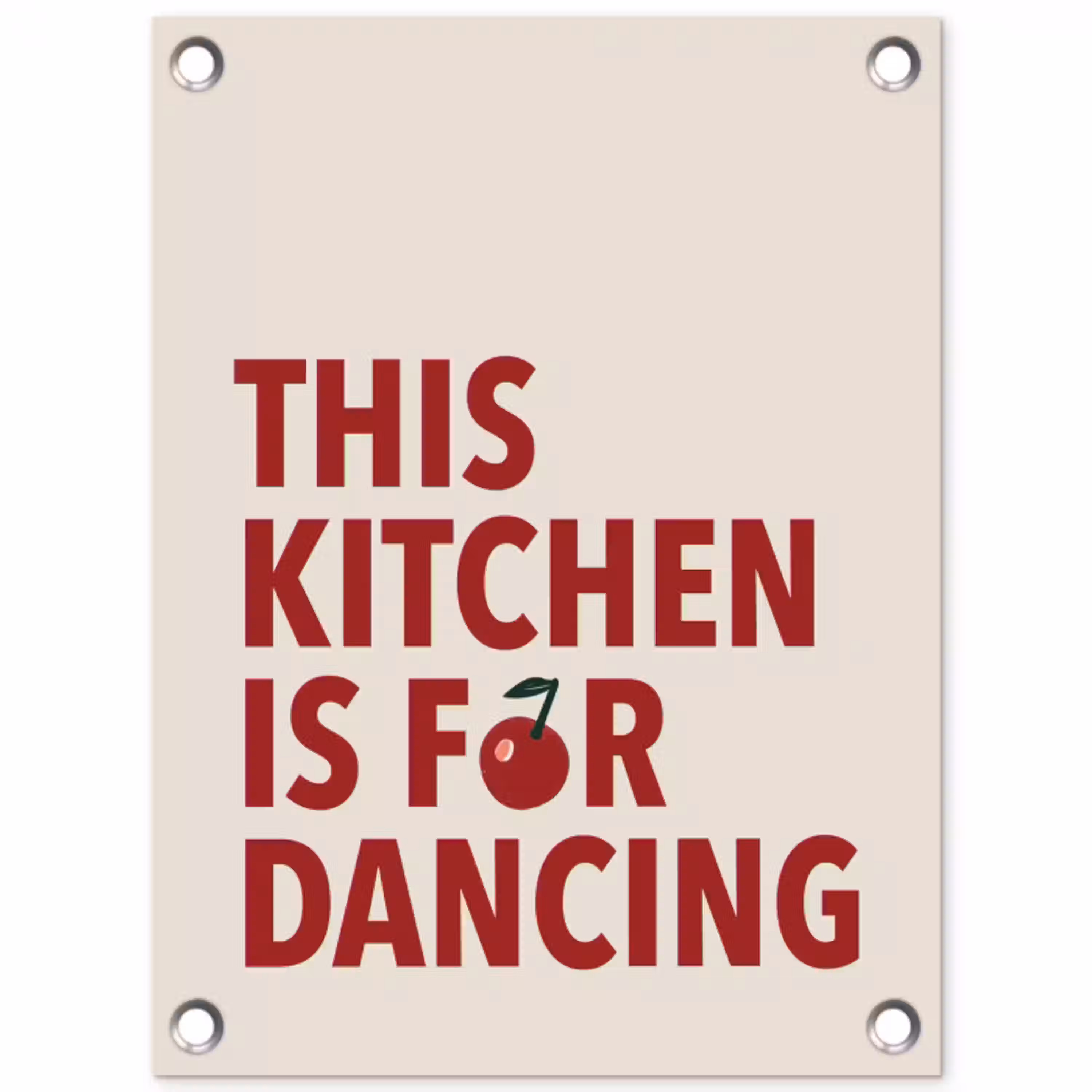 Rood - Quote - Kersen tuinposter los doek klein -3d