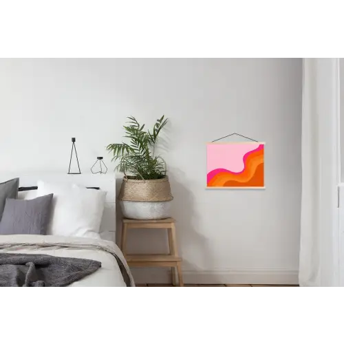 Retro - Waves - Kleurrijk textielposter latten blank klein -woonkamer