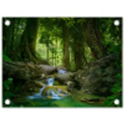 Waterval in het Regenwoud tuinposter los doek klein -3d