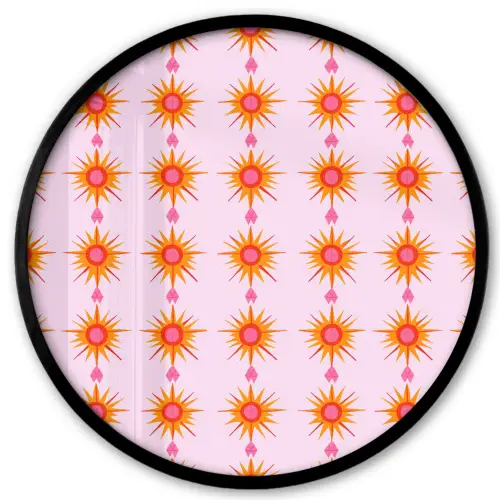 Zon - Motief - Roze Fotolijst rond zonder passe partout klein 856 -3d