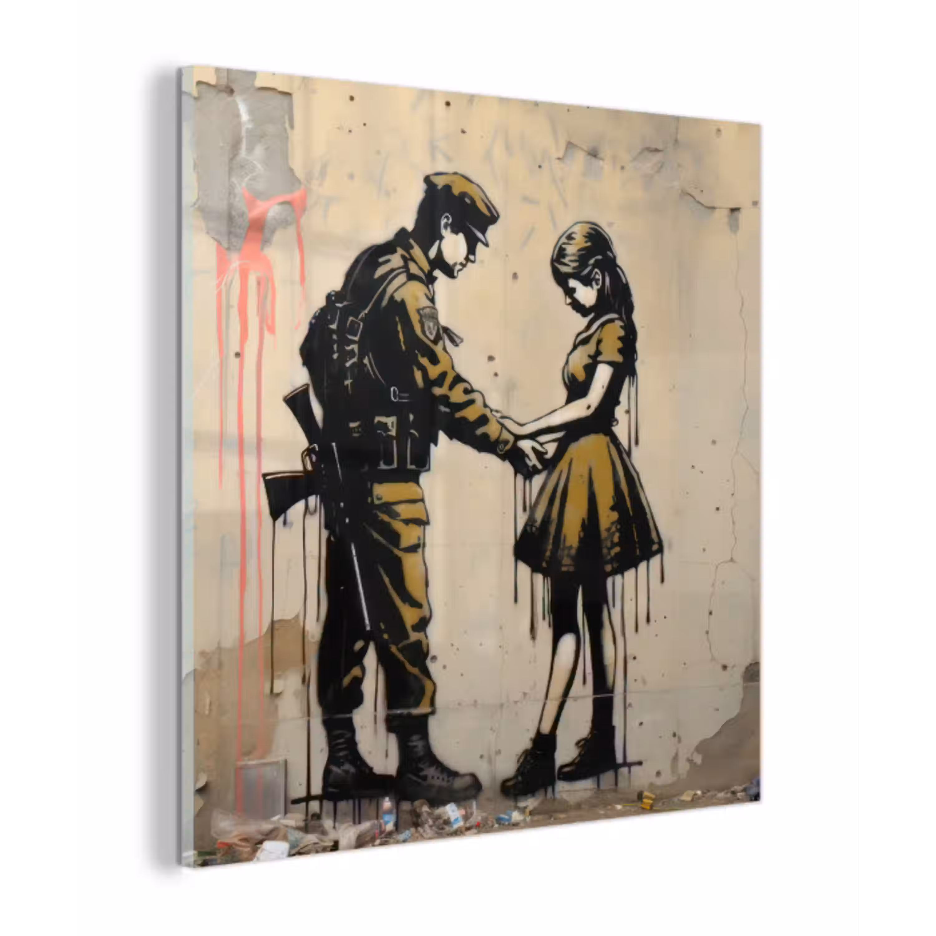 Soldaat - Meisje - Bruin - Graffiti plexiglas 5mm klein -z3d