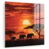 Savanne - Olifanten - Zonsondergang plexiglas 5mm klein -zzzproduct_nieuw